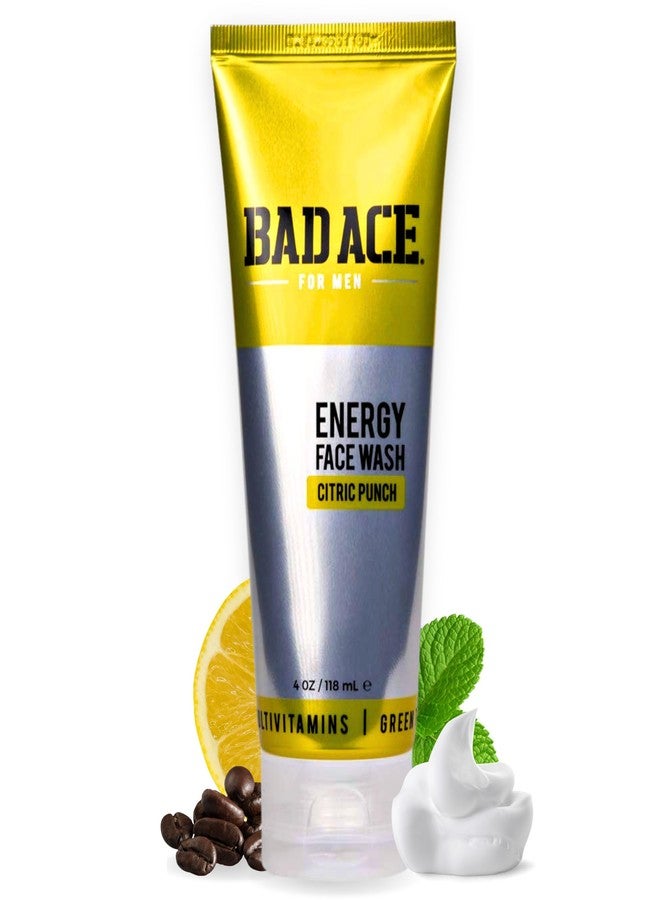 باد ايس غسول الوجه اليومي BAD ACE Energy | تركيبة كورية للعناية بالبشرة، غسول وجه للرجال للبشرة الجافة والحساسة والمعرضة لحب الشباب | منظف للوجه للرجال مع فيتامينات، برائحة الحمضيات المنعشة، 118 مل - Image 1